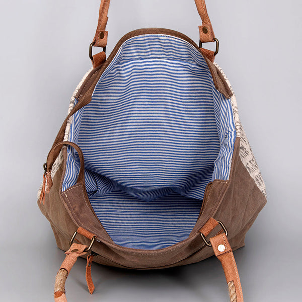 LC-KB487 Tote Upcycled Canvas Ladies Bag
