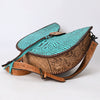 ADBG1039 American Darling Crocodile Embossed Hand Tooled Leather Western Crossbody Bag
