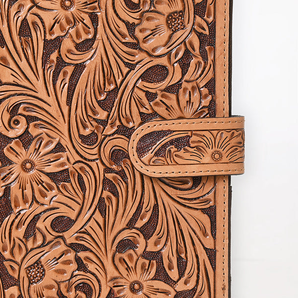 ADBG1040 American Darling Hand-Tooled Floral Genuine Leather Western Portfolio Bag