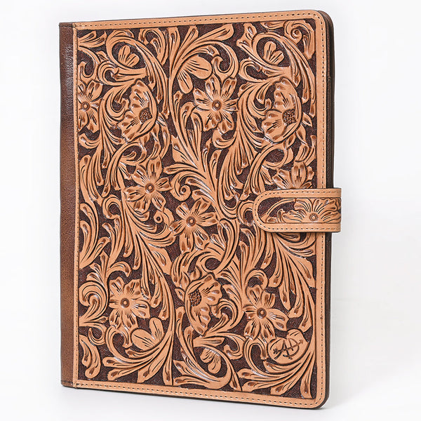 ADBG1040 American Darling Hand-Tooled Floral Genuine Leather Western Portfolio Bag