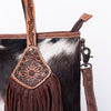 ADBG1045 American Darling Hair-on Cowhide Leather Tote Bag Fringes Western Style Genuine Leather Handbag