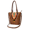 ADBG1047 American Darling Hand Woven Saddle Blanket Leather Tote Bag | Western Leather Handbag