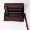 ADBGM169 Hand-Tooled Western Leather Crossbody Purse with Floral Design