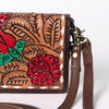 ADBGM169 Hand-Tooled Western Leather Crossbody Purse with Floral Design