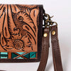 ADBGM169 Hand-Tooled Western Leather Crossbody Purse with Floral Design