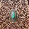 ADBGI217 Hair-On Hide Western Tote with Tooled Leather & Turquoise Concho