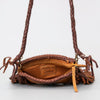 ADBGM277 Mini Fringe Crossbody - Braided Leather & Turquoise Concho