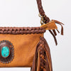 ADBGM277 Mini Fringe Crossbody - Braided Leather & Turquoise Concho