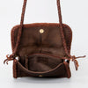ADBGM267 Mini Western Leather Crossbody - Braided Edge & Turquoise Concho