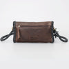 ADBGM267 Mini Western Leather Crossbody - Braided Edge & Turquoise Concho