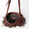 ADBGM308 Layered Fringe Leather Crossbody - Western Festival Bag with Studded Strap
