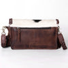 ADBGM272 Cowhide Western Fringe Crossbody - Braided Strap with Turquoise Concho