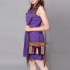 LC-ADBGZ183 Southwestern Wool Crossbody Bag with Tooled Leather & Desert Concho - Fringe Western Purse