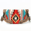 ADBG829 American Darling Western Small Cross body Bag Hand Tooled with Hand-Woven Saddle Blanket