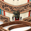 ADBG829 American Darling Western Small Cross body Bag Hand Tooled with Hand-Woven Saddle Blanket