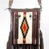 ADBGZXU175A American Darling Hand Tooled Floral Cross body Bag with Woven Saddle Blanket & Fringes
