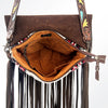 ADBGZXU175A American Darling Hand Tooled Floral Cross body Bag with Woven Saddle Blanket & Fringes