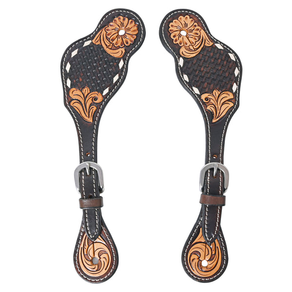 BER345-Western American Leather Spur Strap
