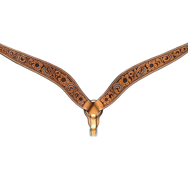 BER352-Western Leather Breast Collar