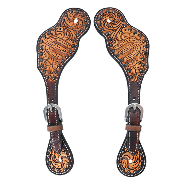 BER353-Western American Leather Spur Strap