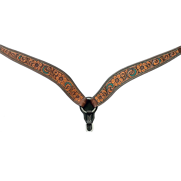 BER357-Western Leather Breast Collar