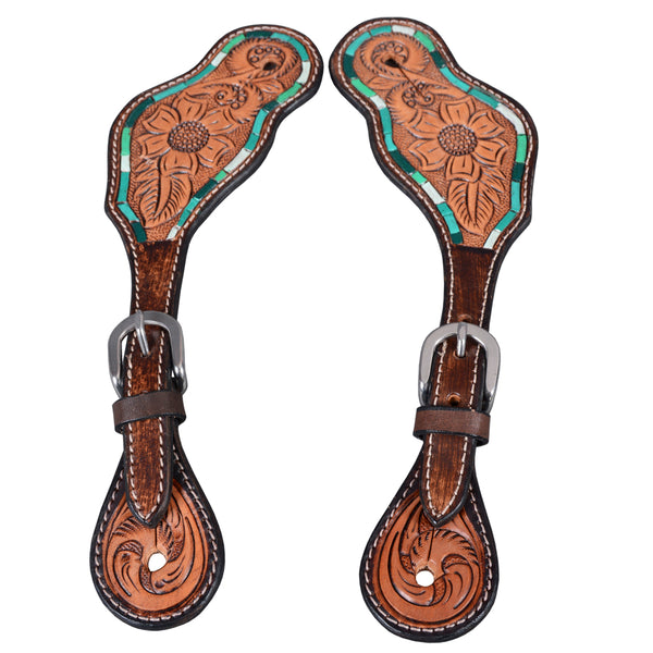 BER361-Western American Leather Spur Strap