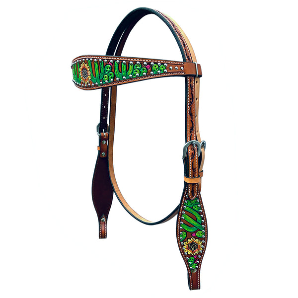 BER363-Western Leather Headstall