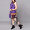 LC-ADBGZ184 Southwestern Wool Crossbody Bag with Tooled Leather & Fringe - Western Fringe Purse