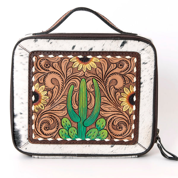 ADBGA300 American Darling Western Hand Tooled Leather Hair-On Cowhide Jewelry Case
