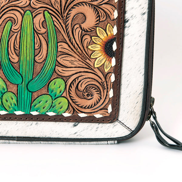 ADBGA300 American Darling Western Hand Tooled Leather Hair-On Cowhide Jewelry Case