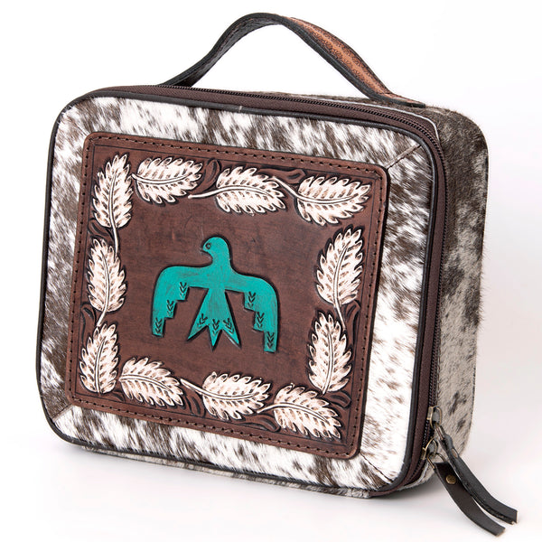 ADBGA300 American Darling Western Hand Tooled Leather Hair-On Cowhide Jewelry Case