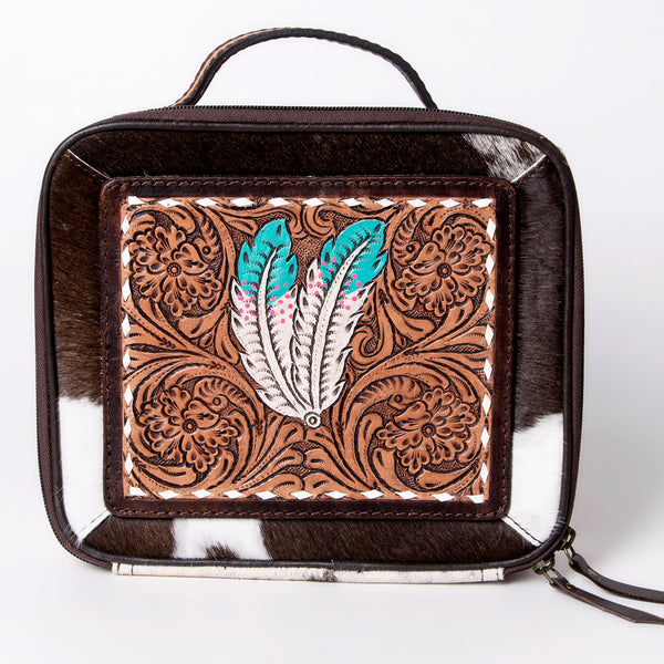 ADBGA300 American Darling Western Hand Tooled Leather Hair-On Cowhide Jewelry Case