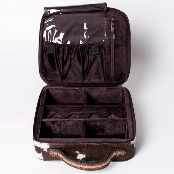 ADBGA300 American Darling Western Hand Tooled Leather Hair-On Cowhide Jewelry Case
