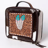ADBGA300 American Darling Western Hand Tooled Leather Hair-On Cowhide Jewelry Case