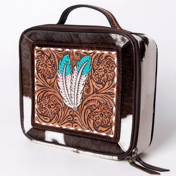 ADBGA300 American Darling Western Hand Tooled Leather Hair-On Cowhide Jewelry Case