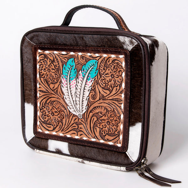 ADBGA300 American Darling Western Hand Tooled Leather Hair-On Cowhide Jewelry Case