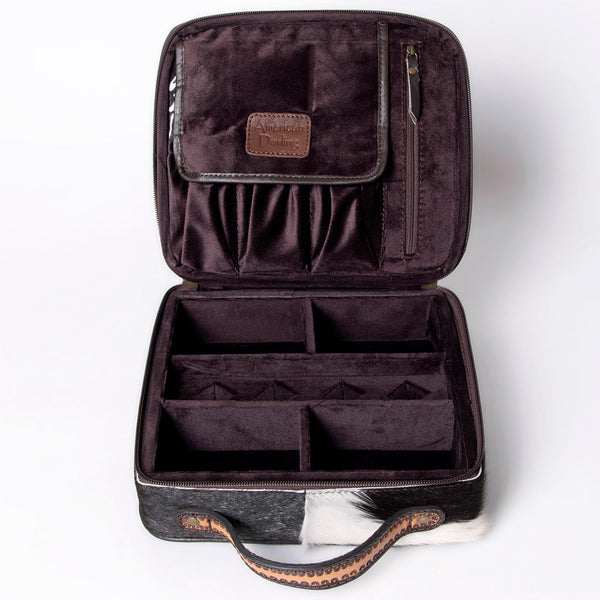 ADBGA300 American Darling Western Hand Tooled Leather Hair-On Cowhide Jewelry Case