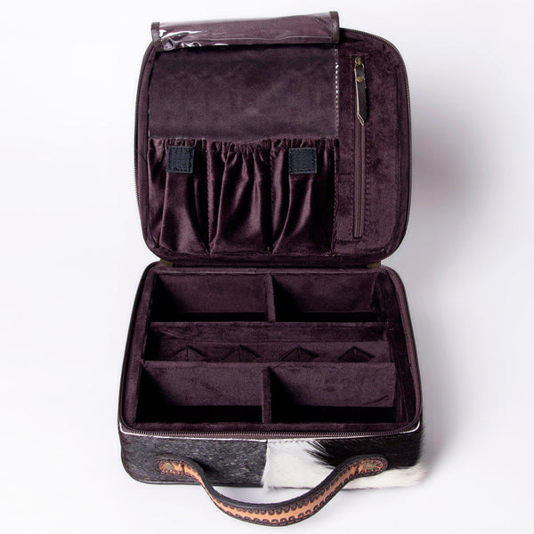 ADBGA300 American Darling Western Hand Tooled Leather Hair-On Cowhide Jewelry Case