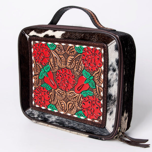 ADBGA300 American Darling Western Hand Tooled Leather Hair-On Cowhide Jewelry Case