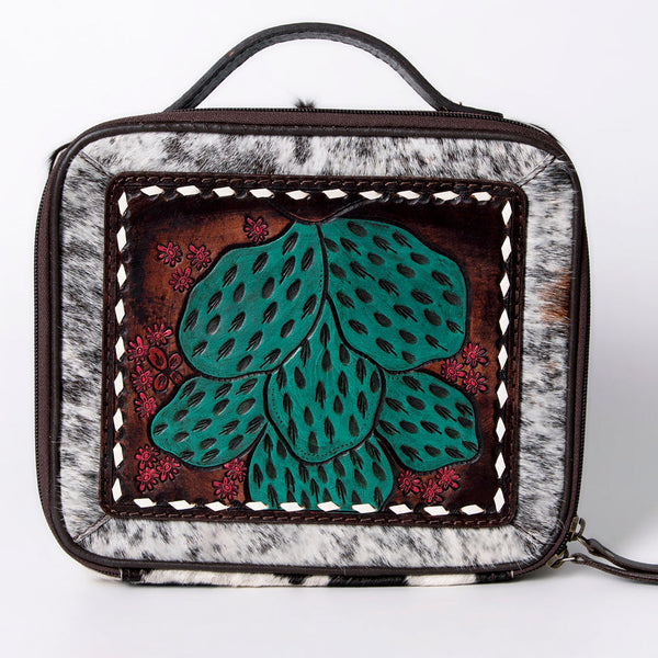 ADBGA300 American Darling Western Hand Tooled Leather Hair-On Cowhide Jewelry Case