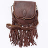 ADBGD129 American Darling Handcrafted Leather Cross body Bag with Fringes & Braided Trim