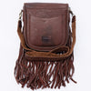 ADBGD129 American Darling Handcrafted Leather Cross body Bag with Fringes & Braided Trim