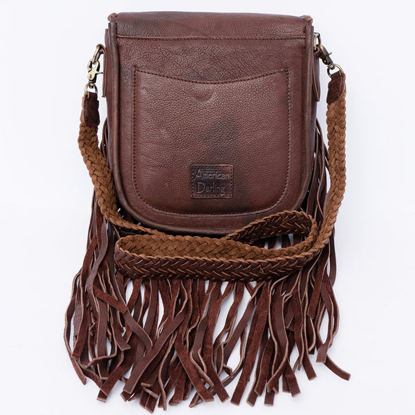 ADBGD129 American Darling Handcrafted Leather Cross body Bag with Fringes & Braided Trim