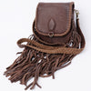 ADBGD129 American Darling Handcrafted Leather Cross body Bag with Fringes & Braided Trim