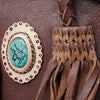 ADBGD152 American Darling Western Leather Tote Bag - Handcrafted Fringed Braided Leather Purse