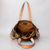 ADBG575 Southwestern Wool Tote with Natural Leather Straps Handwoven Pattern & Tassel