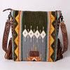 ADBG905 American Darling Handcrafted Hand Tooled Leather Saddle Blanket Cross body Bag