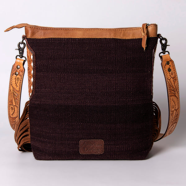 ADBG905 American Darling Handcrafted Hand Tooled Leather Saddle Blanket Cross body Bag