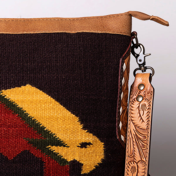 ADBG905 American Darling Handcrafted Hand Tooled Leather Saddle Blanket Cross body Bag