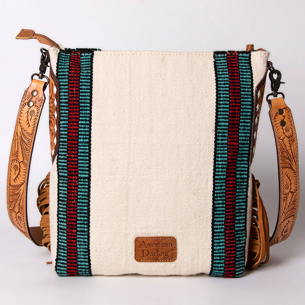 ADBG905 American Darling Handcrafted Hand Tooled Leather Saddle Blanket Cross body Bag